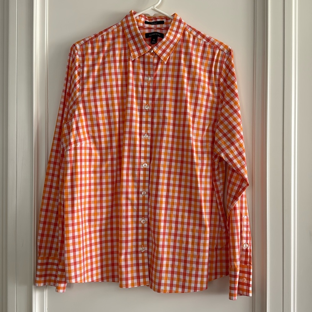 Land’s End | Gingham Button Down Shirt - size women’s 16